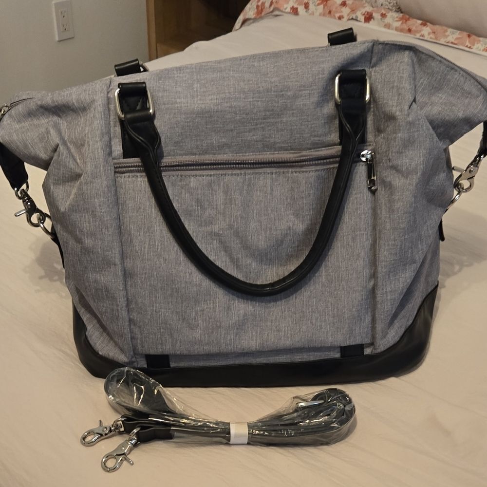 Gray and Black Men's Bag